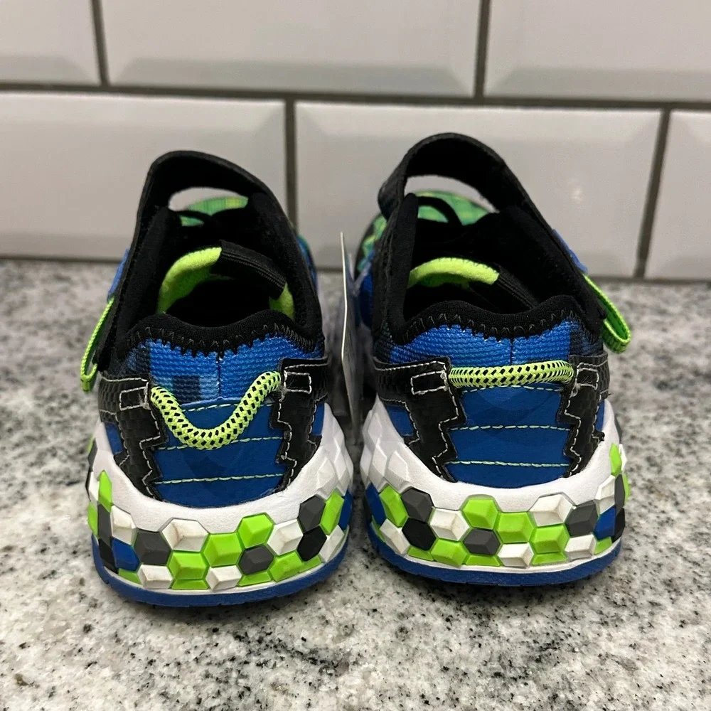 Skechers Kids 11 Mega-Craft Sneaker Blue Green Pixel Gamer Runner Comfort Tennis